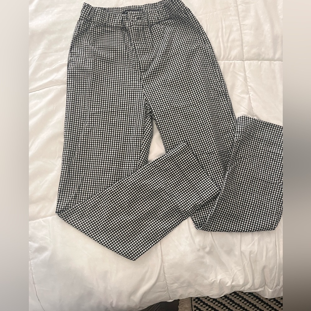 Plad black and white pants | size:S